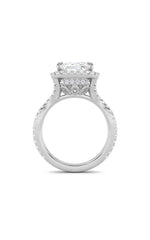 Load image into Gallery viewer, 8CTW Emerald Shaped Lab Grown Diamond (F/VS) Bold Statement Accented Ring in 14K Gold
