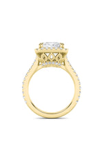 Load image into Gallery viewer, 6CTW Radiant Shaped Lab Grown Diamond (F/VS) Bold Accented Engagement Ring in 14K Gold
