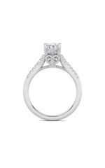 Load image into Gallery viewer, 1.5CTW Oval Shaped Lab Grown Diamond (G/VS) Accented Engagement Ring in 14K White Gold
