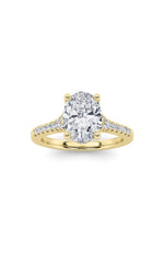 Load image into Gallery viewer, 1.5CTW Oval Shaped Lab Grown Diamond (G/VS) Accented Engagement Ring in 14K White Gold
