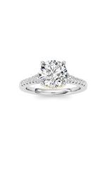 Load image into Gallery viewer, 1.5CTW Round Shaped Lab Grown Diamond (F/VS) Accented Two Tone Engagement Ring in 14K Gold
