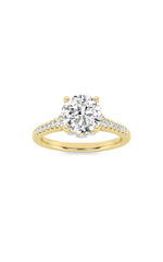 Load image into Gallery viewer, 1.5CTW Round Shaped Lab Grown Diamond (F/VS) Accented Two Tone Engagement Ring in 14K Gold
