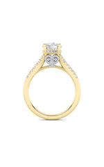 Load image into Gallery viewer, 1.5CTW Round Shaped Lab Grown Diamond (F/VS) Accented Two Tone Engagement Ring in 14K Gold
