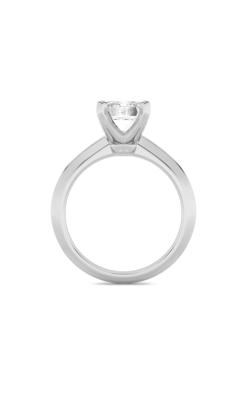 2.5CTW Emerald Shaped Lab Grown Diamond (F/VS) Knife Edge Shank Solitaire Engagement Ring in 14K Gold