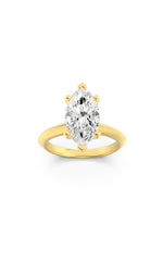 Load image into Gallery viewer, 1CTW Marquise Shaped Lab Grown Diamond (F/VS) Knife Edge Shank Solitaire Engagement Ring in 14K Gold
