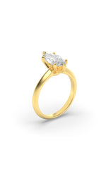Load image into Gallery viewer, 1CTW Marquise Shaped Lab Grown Diamond (F/VS) Knife Edge Shank Solitaire Engagement Ring in 14K Gold
