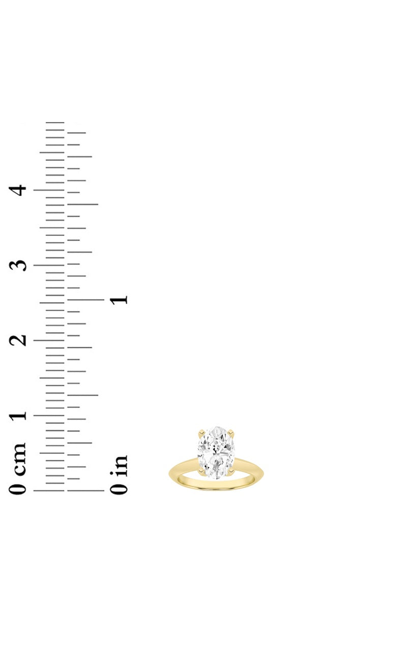 1CTW Oval Shaped Lab Grown Diamond (F/VS) Knife Edge Shank Solitaire Engagement Ring in 14K Gold