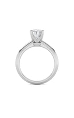Load image into Gallery viewer, 2CTW Oval Shaped Lab Grown Diamond (F/VS) Knife Edge Shank Solitaire Engagement Ring in 14K Gold
