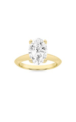 Load image into Gallery viewer, 2CTW Oval Shaped Lab Grown Diamond (F/VS) Knife Edge Shank Solitaire Engagement Ring in 14K Gold
