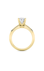 Load image into Gallery viewer, 2CTW Oval Shaped Lab Grown Diamond (F/VS) Knife Edge Shank Solitaire Engagement Ring in 14K Gold
