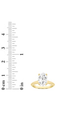 Load image into Gallery viewer, 3CTW Oval Shaped Lab Grown Diamond (F/VS) Knife Edge Shank Solitaire Engagement Ring in 14K Gold
