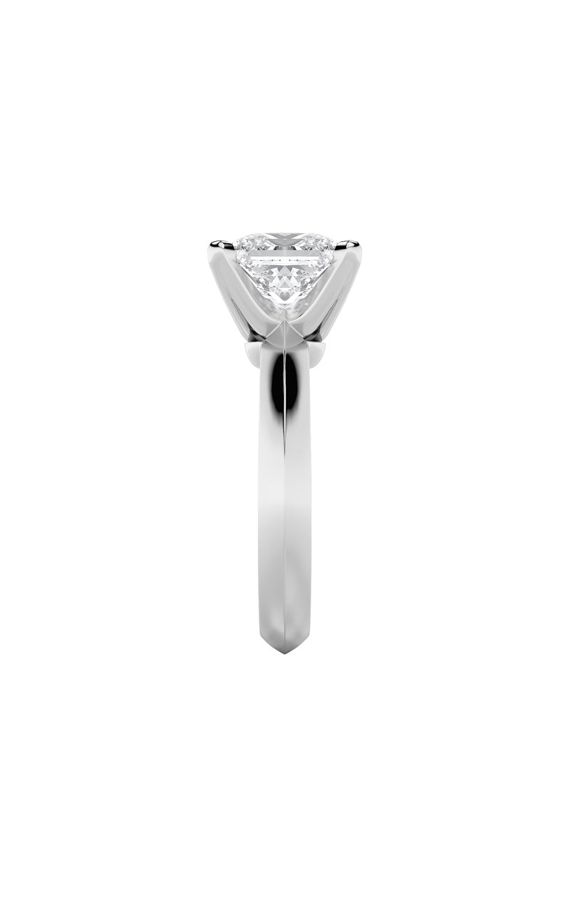 2CTW Princess Shaped Lab Grown Diamond (F/VS) Knife Edge Shank Solitaire Engagement Ring in 14K Gold