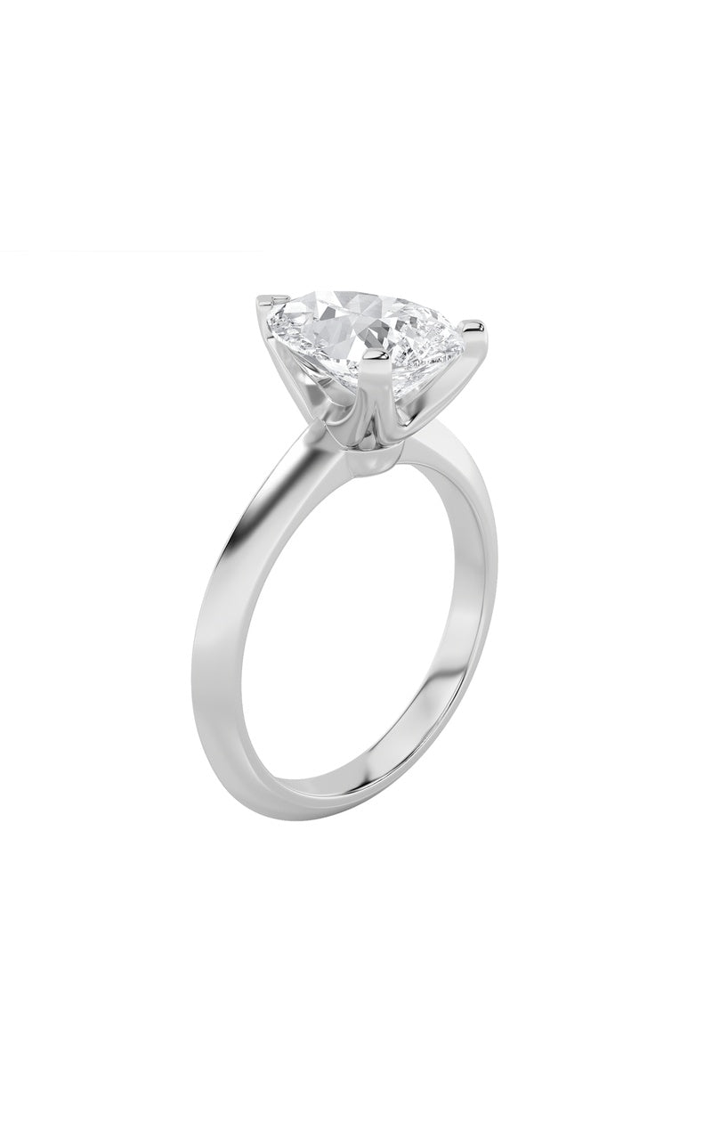 Vs) knife edge shank solitaire engagement ring in 14k gold