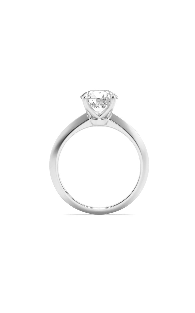 3CTW Round Shaped Lab Grown Diamond (F/VS) Knife Edge Shank Solitaire Engagement Ring in 14K Gold