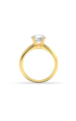Load image into Gallery viewer, 3CTW Round Shaped Lab Grown Diamond (F/VS) Knife Edge Shank Solitaire Engagement Ring in 14K Gold
