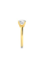 Load image into Gallery viewer, 3CTW Round Shaped Lab Grown Diamond (F/VS) Knife Edge Shank Solitaire Engagement Ring in 14K Gold
