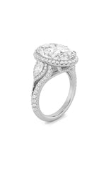 Load image into Gallery viewer, 7.25CTW Oval Shaped Lab Grown Diamond (F/VS) Bold Accented Engagement Ring in 14K Gold
