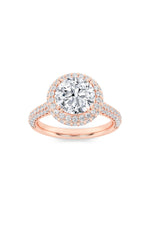 Load image into Gallery viewer, 3CTW Round Shaped Lab Grown Diamond (F/VS) Halo Accented Engagement Ring in 14K Gold
