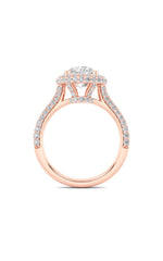 Load image into Gallery viewer, 3CTW Round Shaped Lab Grown Diamond (F/VS) Halo Accented Engagement Ring in 14K Gold
