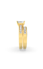 Load image into Gallery viewer, 2CTW Emerald Shaped Lab Grown Diamond (F/VS) Channel Set Bridal Engagement Ring in 14K Gold
