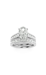 Load image into Gallery viewer, 2CTW Oval Shaped Lab Grown Diamond (G/VS) Channel Set Bridal Engagement Ring in 10K Gold
