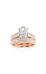 Load image into Gallery viewer, 2CTW Oval Shaped Lab Grown Diamond (G/VS) Channel Set Bridal Engagement Ring in 10K Gold
