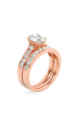 Load image into Gallery viewer, 2CTW Oval Shaped Lab Grown Diamond (G/VS) Channel Set Bridal Engagement Ring in 10K Gold
