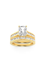 Load image into Gallery viewer, 2CTW Radiant Shaped Lab Grown Diamond (G/VS) Channel Set Bridal Engagement Ring in 10K Gold

