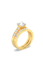 Load image into Gallery viewer, 2CTW Round Shaped Lab Grown Diamond (F/VS) Channel Set Bridal Engagement Ring in 14K Gold
