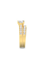 Load image into Gallery viewer, 2CTW Round Shaped Lab Grown Diamond (F/VS) Channel Set Bridal Engagement Ring in 14K Gold
