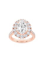 Load image into Gallery viewer, 4CTW Oval Shaped Lab Grown Diamond (F/VS) Bold Classic Engagement Ring in 14K Gold
