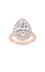 Load image into Gallery viewer, 4CTW Pear Shaped Lab Grown Diamond (F/VS) Bold Classic Engagement Ring in 14K Gold
