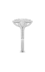 Load image into Gallery viewer, 3CTW Marquise Shaped Lab Grown Diamond (F/VS) Three Stone Bold Accented Engagement Ring in 14K Gold
