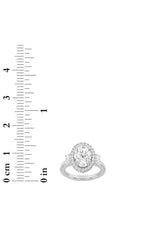 Load image into Gallery viewer, 3CTW Oval Shaped Lab Grown Diamond (G/VS) Three Stone Accented Engagement Ring in 14K Gold
