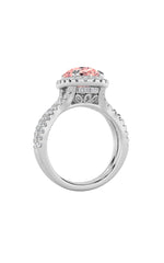 Load image into Gallery viewer, 4CTW Oval Shaped Lab Grown Diamond (F/VS) Split Shank Halo Engagement Ring in 14K Gold
