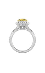 Load image into Gallery viewer, 4CTW Oval Shaped Lab Grown Diamond (F/VS) Split Shank Halo Engagement Ring in 14K Gold
