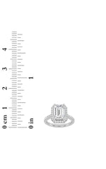 Load image into Gallery viewer, 3CTW Emerald Shaped Lab Grown Diamond (F/VS) Classic Halo Accented Engagement Ring in 14K Gold

