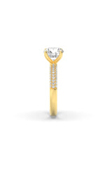 Load image into Gallery viewer, 2.5CTW Round Shaped Lab Grown Diamond (F/VS) Three Row Micro Pave Engagement Ring in 14K Gold
