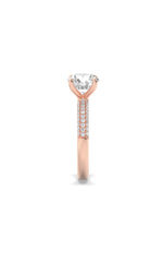 Load image into Gallery viewer, 2.5CTW Round Shaped Lab Grown Diamond (F/VS) Three Row Micro Pave Engagement Ring in 14K Gold
