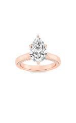 Load image into Gallery viewer, 1.25CTW Pear Shaped Lab Grown Diamond (F/VS) Tulip Motif Accented Engagement Ring in 14K Gold
