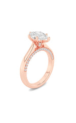Load image into Gallery viewer, 1.25CTW Pear Shaped Lab Grown Diamond (F/VS) Tulip Motif Accented Engagement Ring in 14K Gold
