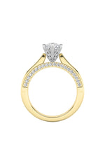 Load image into Gallery viewer, 1.25CTW Pear Shaped Lab Grown Diamond (F/VS) Tulip Motif Accented Engagement Ring in 14K Gold
