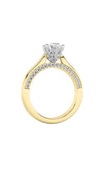 Load image into Gallery viewer, 1.25CTW Pear Shaped Lab Grown Diamond (F/VS) Tulip Motif Accented Engagement Ring in 14K Gold
