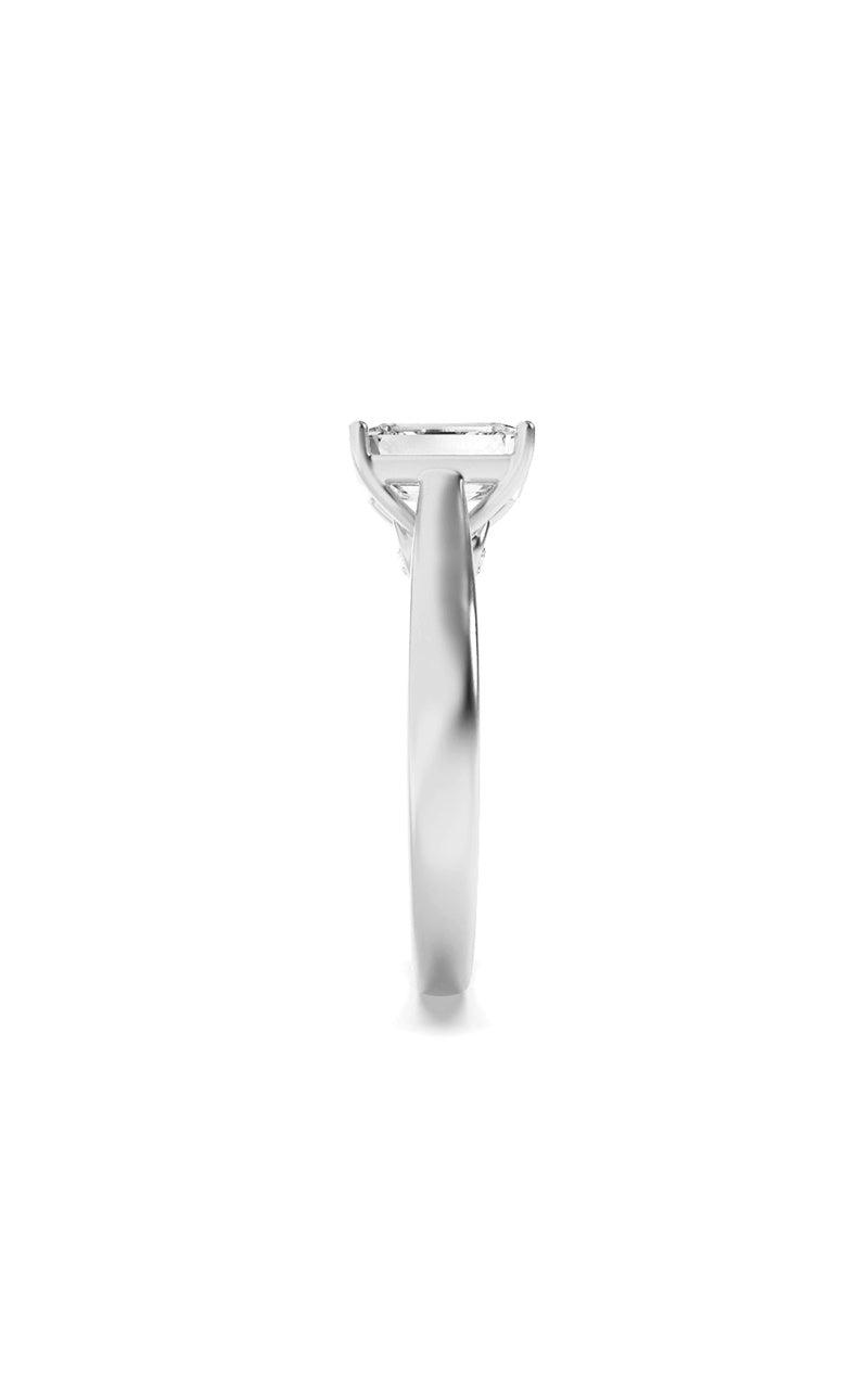 1.25CTW Emerald Shaped Lab Grown Diamond (F/VS) Accented Bridge Shank Engagement Ring in 14K Gold