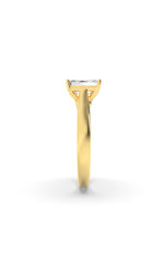 Load image into Gallery viewer, 2CTW Emerald Shaped Lab Grown Diamond (G/VS) Accented Bridge Shank Engagement Ring in 14K Gold
