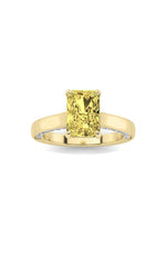 Load image into Gallery viewer, 2CTW Radiant Shaped Lab Grown Diamond (F/VS) Accented Bridge Shank Engagement Ring in 14K Gold
