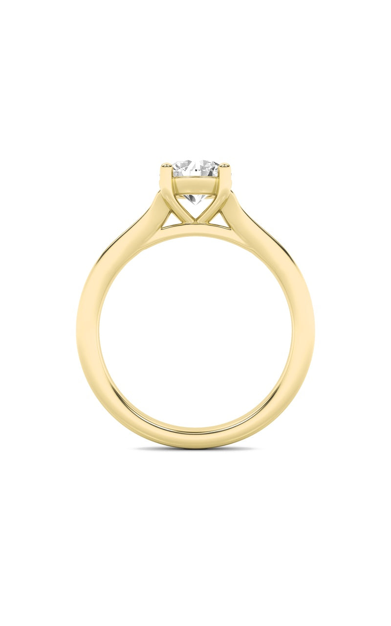1CTW Round Shaped Lab Grown Diamond (F/VS) Split Shank Solitaire Engagement Ring in 14K Gold