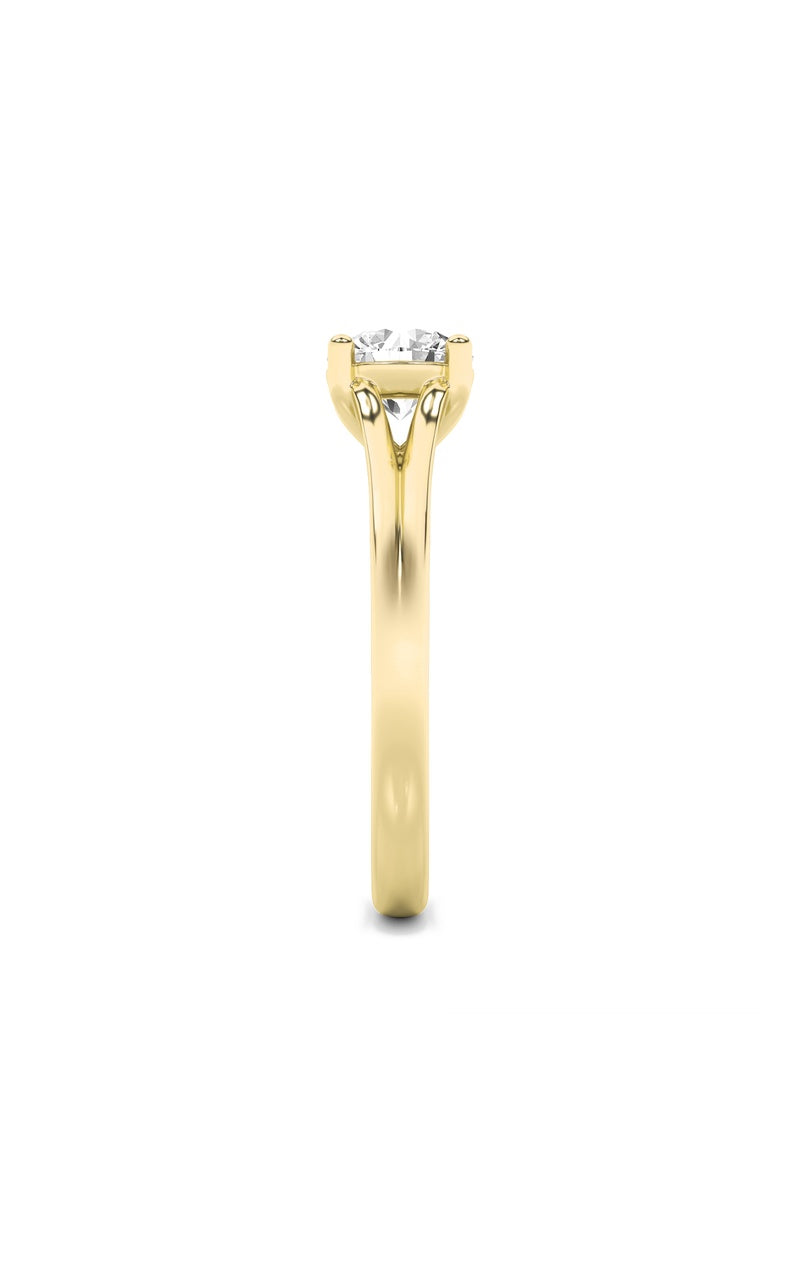 1CTW Round Shaped Lab Grown Diamond (F/VS) Split Shank Solitaire Engagement Ring in 14K Gold