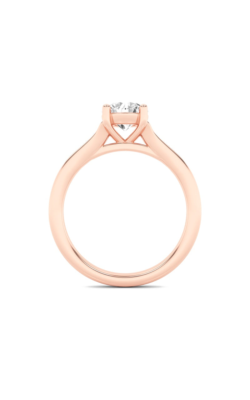 2CTW Round Shaped Lab Grown Diamond (F/VS) Split Shank Solitaire Engagement Ring in 14K Gold
