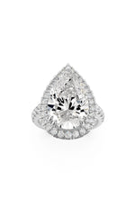 Load image into Gallery viewer, 3CTW Pear Shaped Lab Grown Diamond (F/VS) Bolld Accented Halo Engagement Ring in 14K Gold
